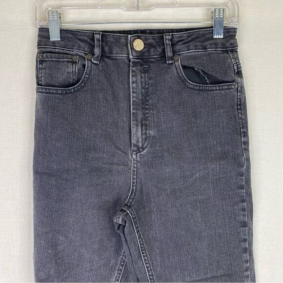 ASOS Denim Faded Black Distressed High Rise Boyfriend Jeans Stretch 28/32 - Picture 3 of 10